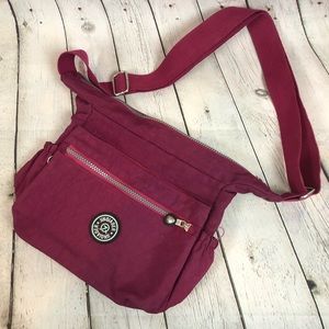 JINQIAOER Waterproof Nylon Crossbody Bag Wine Travel Shoulder Purse Adjustable